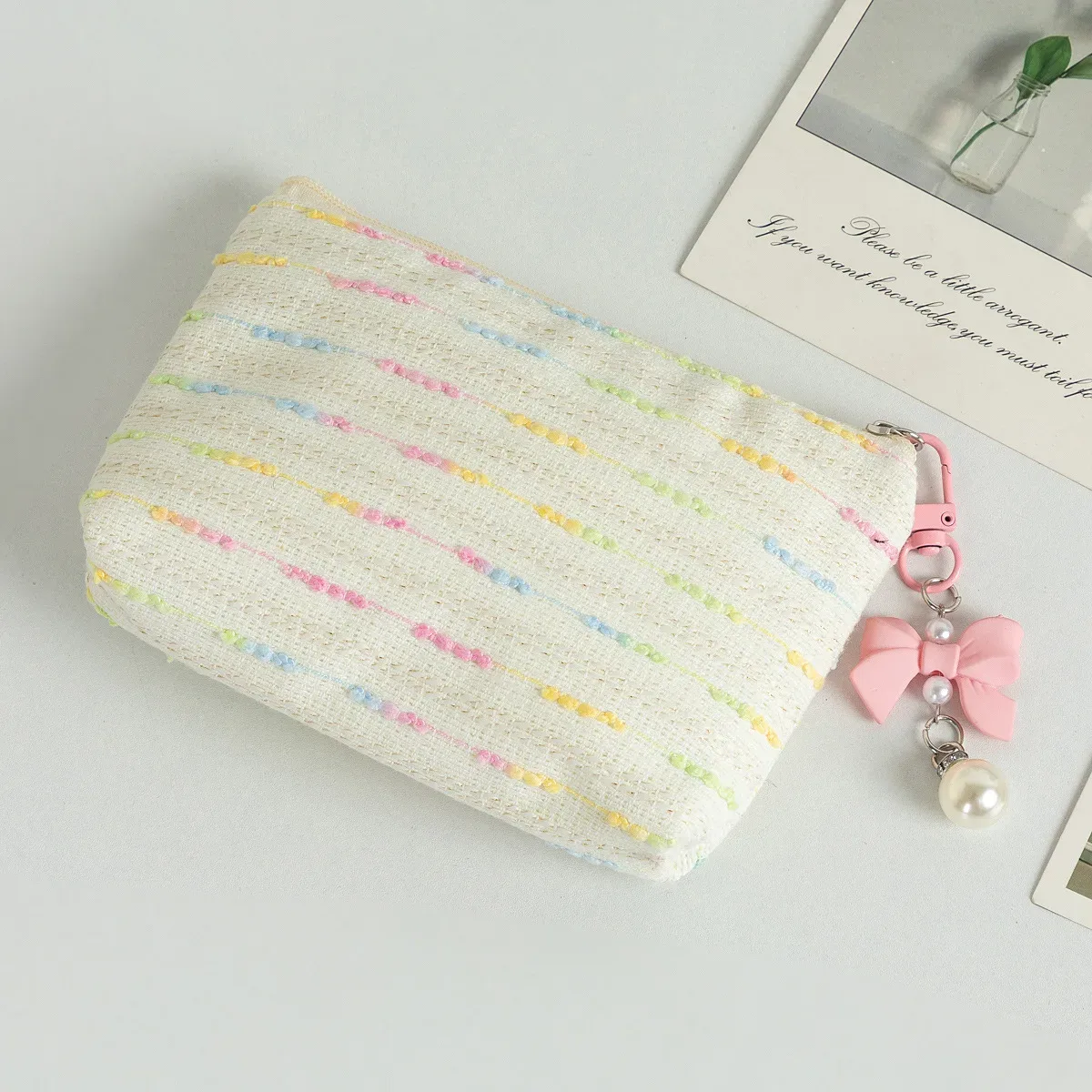 petit sac de maquillage cosmétique, mini sacs de rangement rayés pour femmes, étui de maquillage pour rouge à lèvres, sac à main mignon pour enfants, pochette pour pièces de monnaie