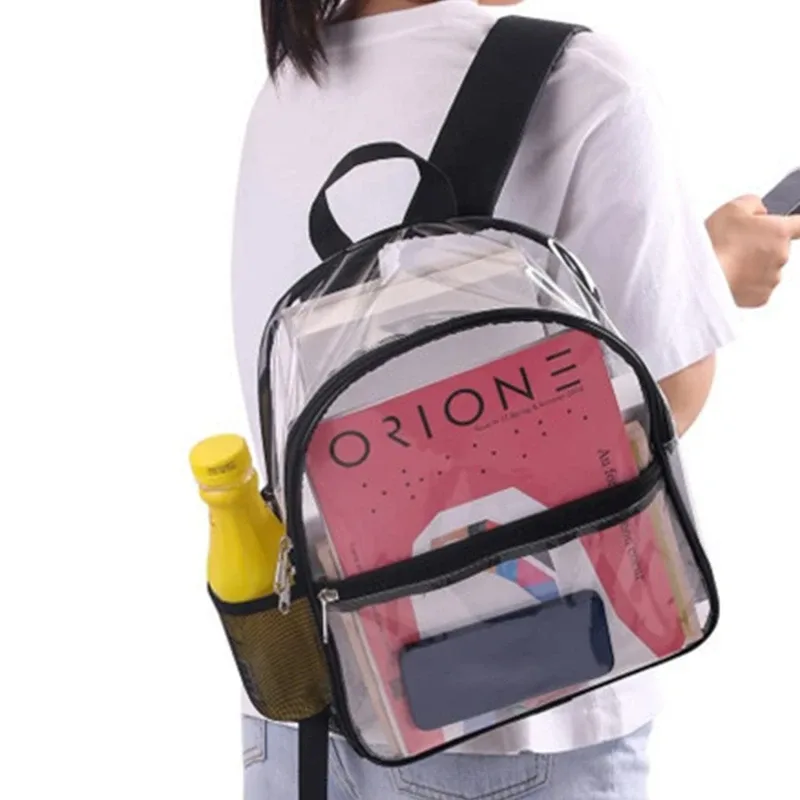 sac à dos transparent imperméable pour femmes et hommes, sac d'école unisexe de grande capacité, portable, décontracté, pour voyage, étudiant