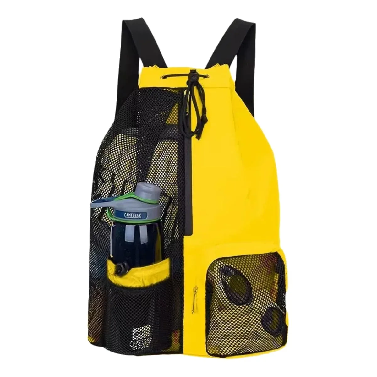 sac de plage en filet avec cordon de serrage, sac à dos de fitness portable, sac de sport pour la natation en plein air