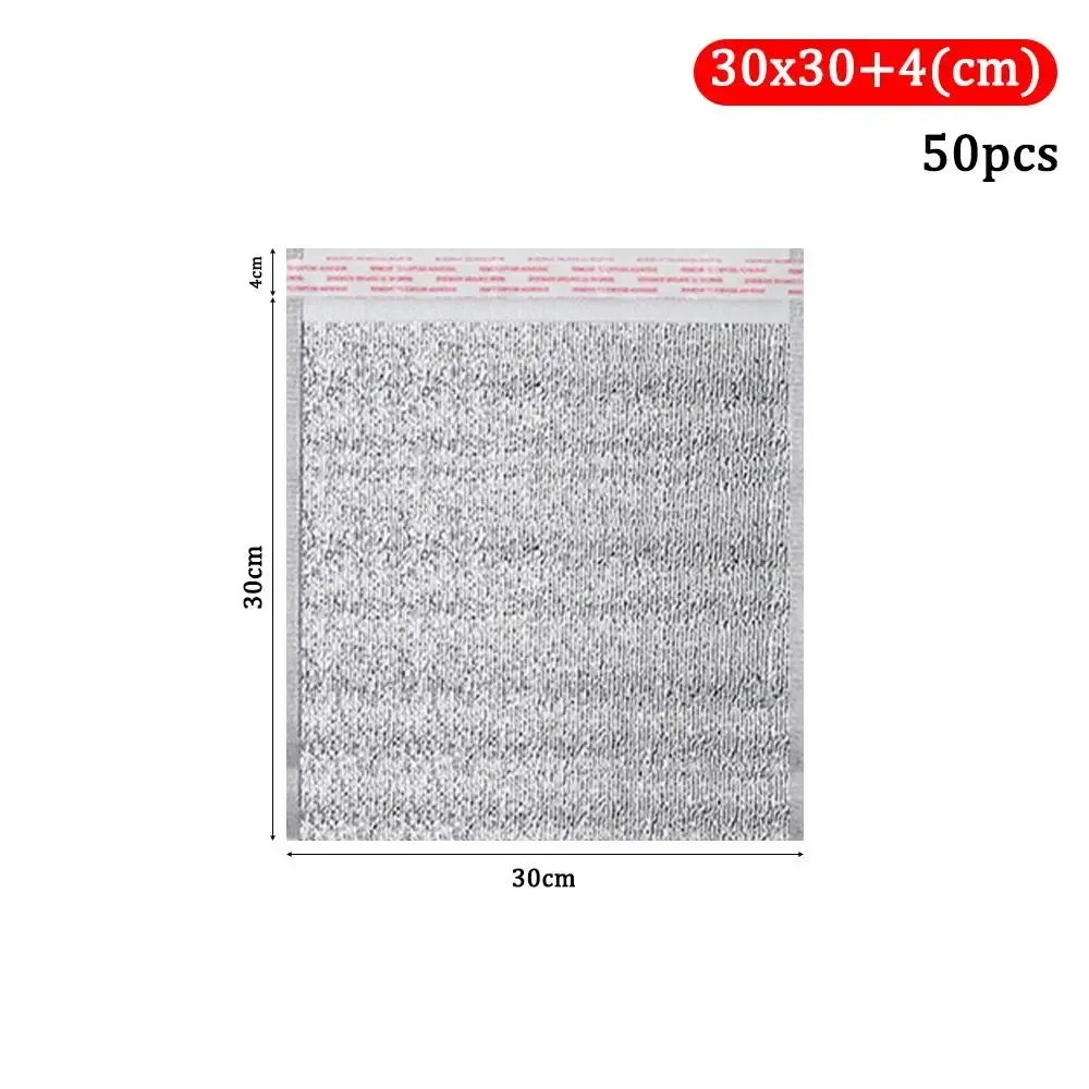 lot de 50 sacs isothermes en aluminium pour livraison de repas, sacs de transport chaud/froid avec fermeture, sacs de rangement pour boissons, sacs réfrigérants