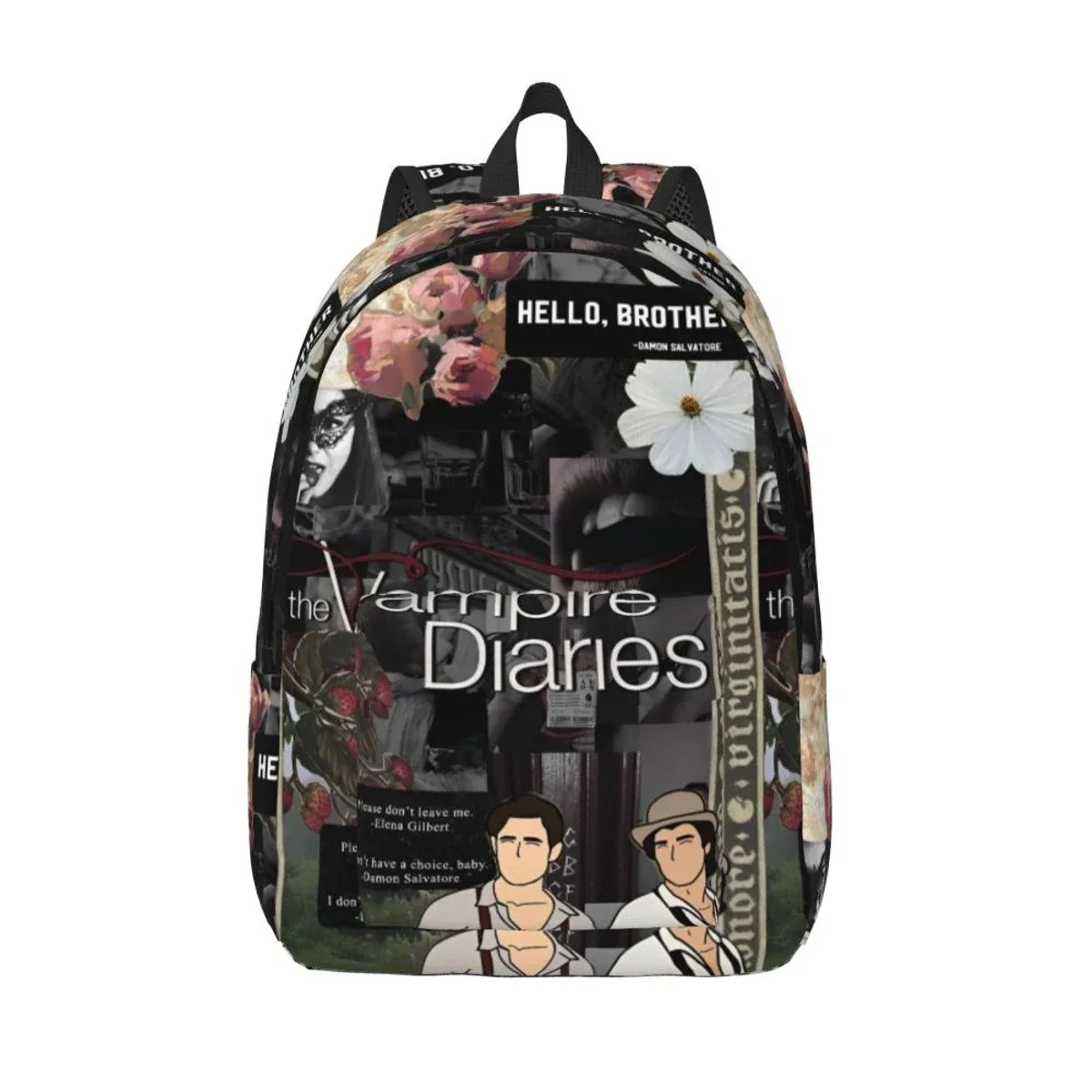 the vampire diaries sac à dos de dessin animé pour hommes femmes adolescents lycée affaires sac à dos série tv sacs en toile pour ordinateur portable avec poche