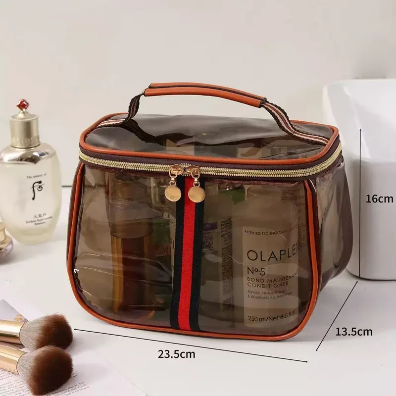 trousse de toilette portable luxe – sac cosmétique transparent grande capacité en pvc imperméable