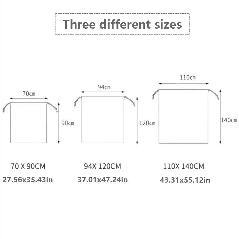 sac de rangement à cordon en tissu oxford de grande taille 94x120cm, adapté aux courses, aux vêtements, aux jouets, aux sacs anti-poussière et au rangement domestique (noir)