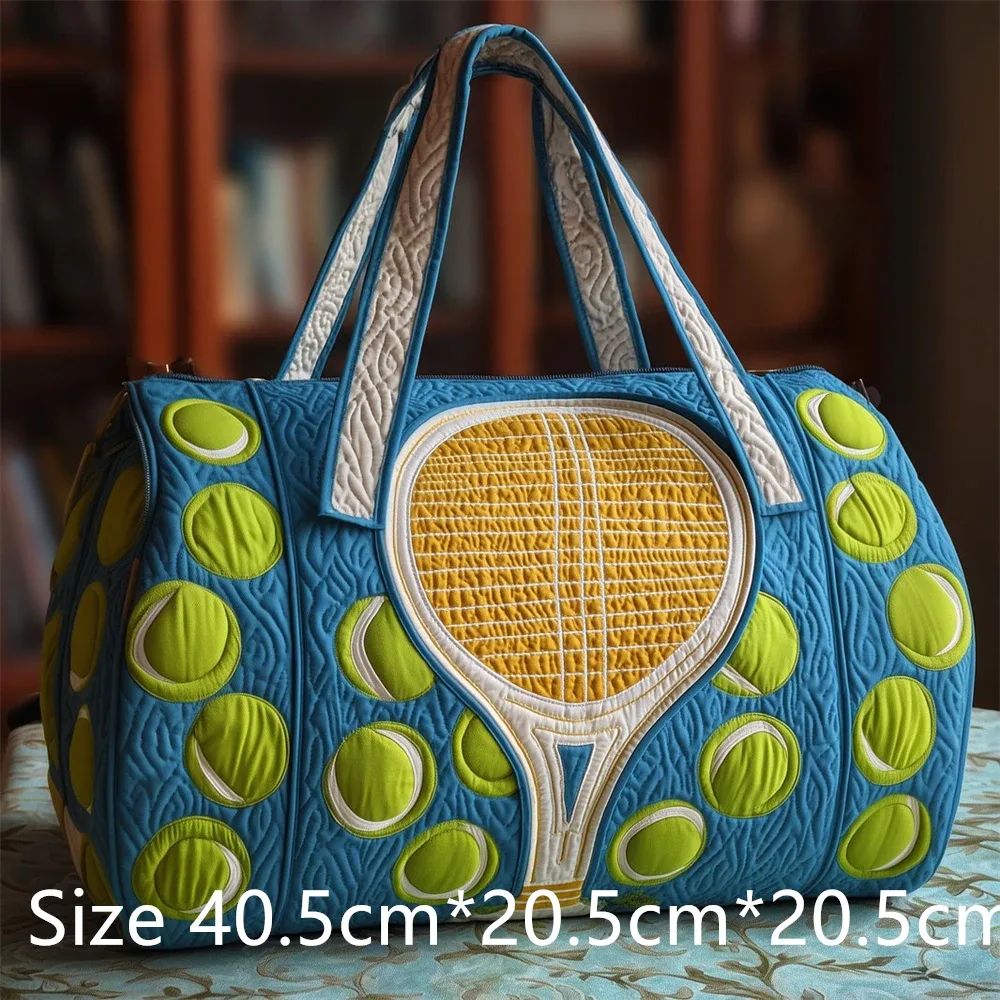 sac de sport matelassé imprimé en 3d pour raquette de tennis, grande capacité, sac de voyage et de sport, sac de week-end tendance pour hommes et femmes