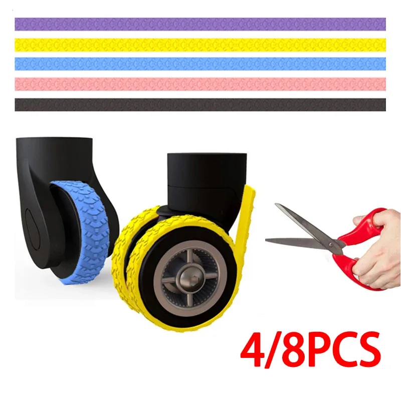 valise en silicone cisaillé, étui de protection de roue, réduit le bruit, bagages de voyage, roulettes, chauss
