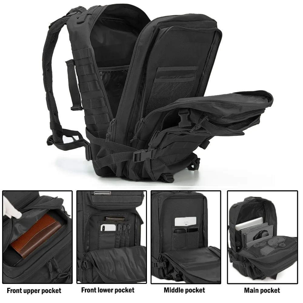 sac à dos tactique 30/50l pour homme, sac de voyage, sac de survie en plein air, sac d'assaut 3p, sac edc molle, sac de randonnée, trekking et chasse