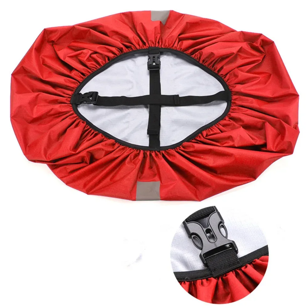 housse de pluie réfléchissante à double boucle en tissu oxford, housse de sac extérieur élastique, housse de pluie réglable pour sac à dos, randonnée, escalade
