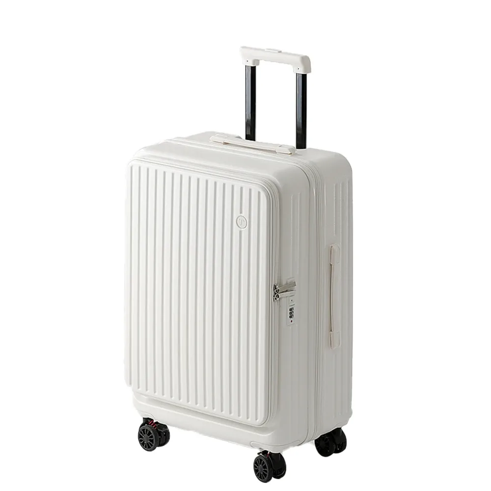 valise extensible multifonctionnelle à ouverture frontale avec porte-gobelet, bagage de grande capacité 360 ° roues amortissantes 20' 24' 28'