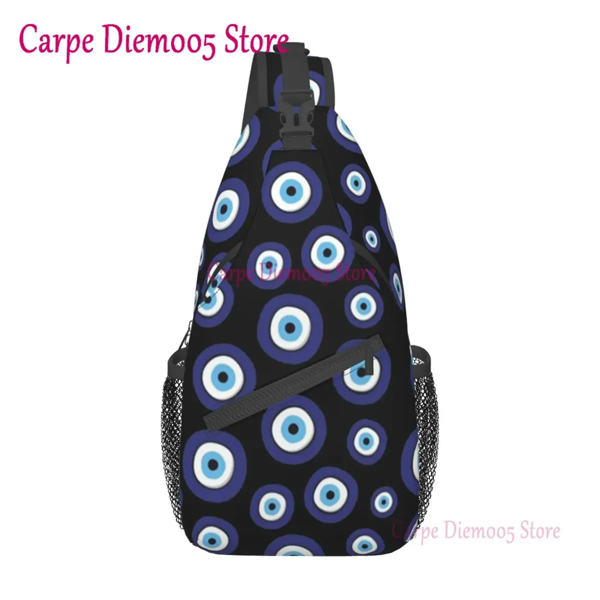 sac à bandoulière bleu marine et aqua nazar pour hommes, sac à dos porte-bonheur mauvais œil, sac de poitrine pour randonnée