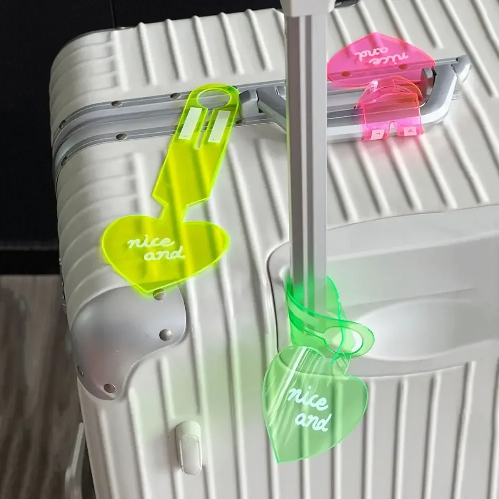 étiquette de bagage fluorescente, étiquette de valise portable anti-perte en pvc, étiquette de bagage colorée de voyage