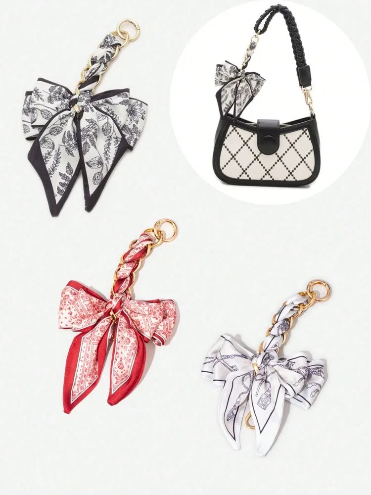 Chaîne d'extension de sac à nœud papillon en soie tissée à la main, chaîne d'extension de sac à main pour femmes, sac à bandoulière, accessoires de sac de mode