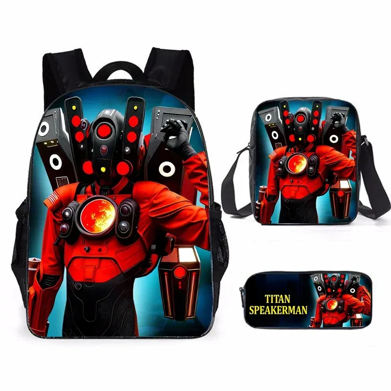 skibidi toilette titan speakerman sac à dos pour enfants garçon sac d'école pour adolescents sac à dos anime voyage sac à dos sac à crayons