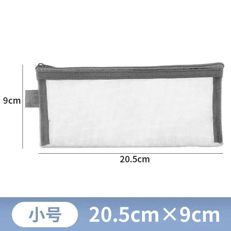 sacs à cosmétiques de voyage en maille transparente simple, sac de rangement cosmétique, étui à crayons à fermeture éclair transparente, poudres de maquillage en nylon, portable, nouveau