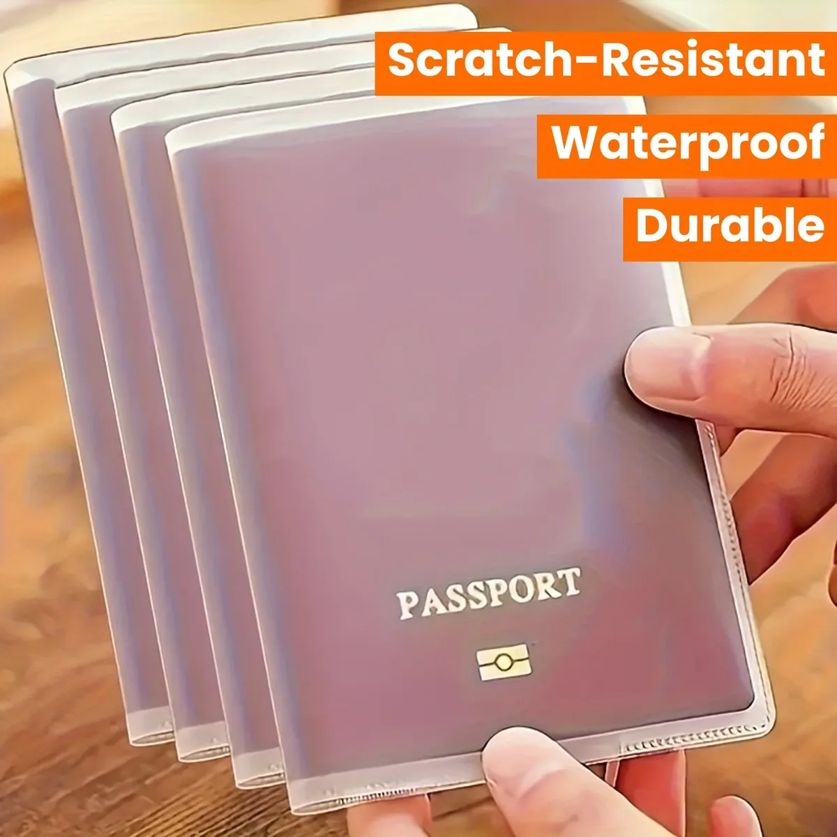 2/4 porte-passeports transparents, plusieurs emplacements pour cartes, protection de documents durable et résistante aux rayures pour les voyages