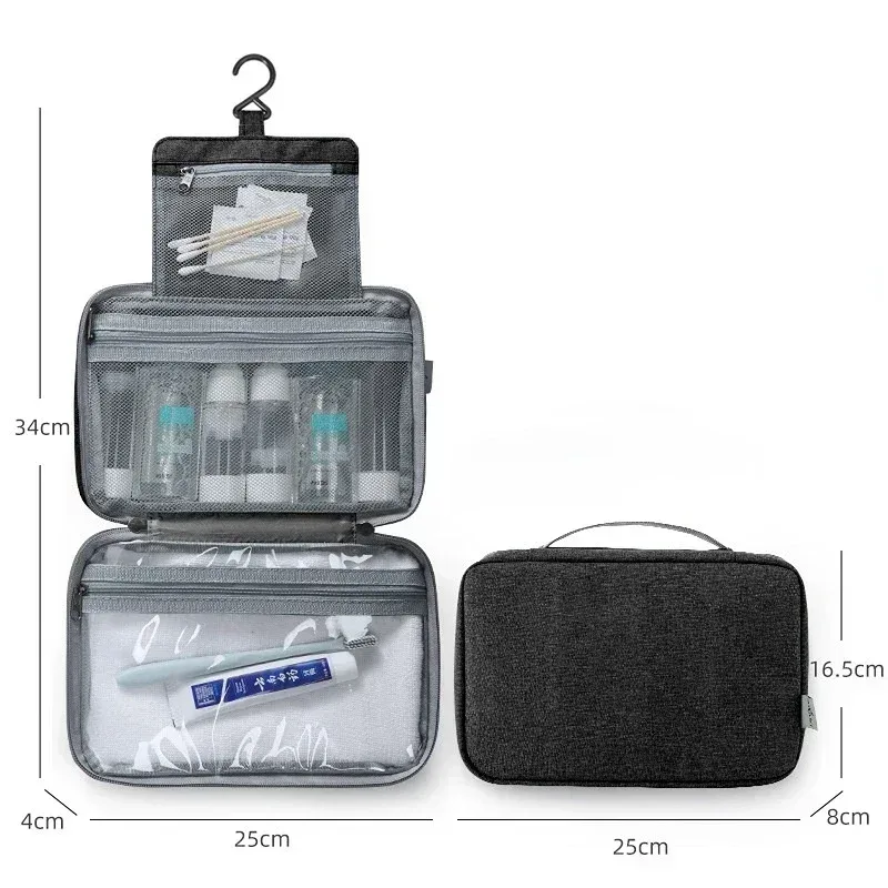 trousse de toilette pliable et étanche pour voyage, séparation sèche et humide, sac de rangement pour cosmétiques, sac à cosmétiques de grande capacité