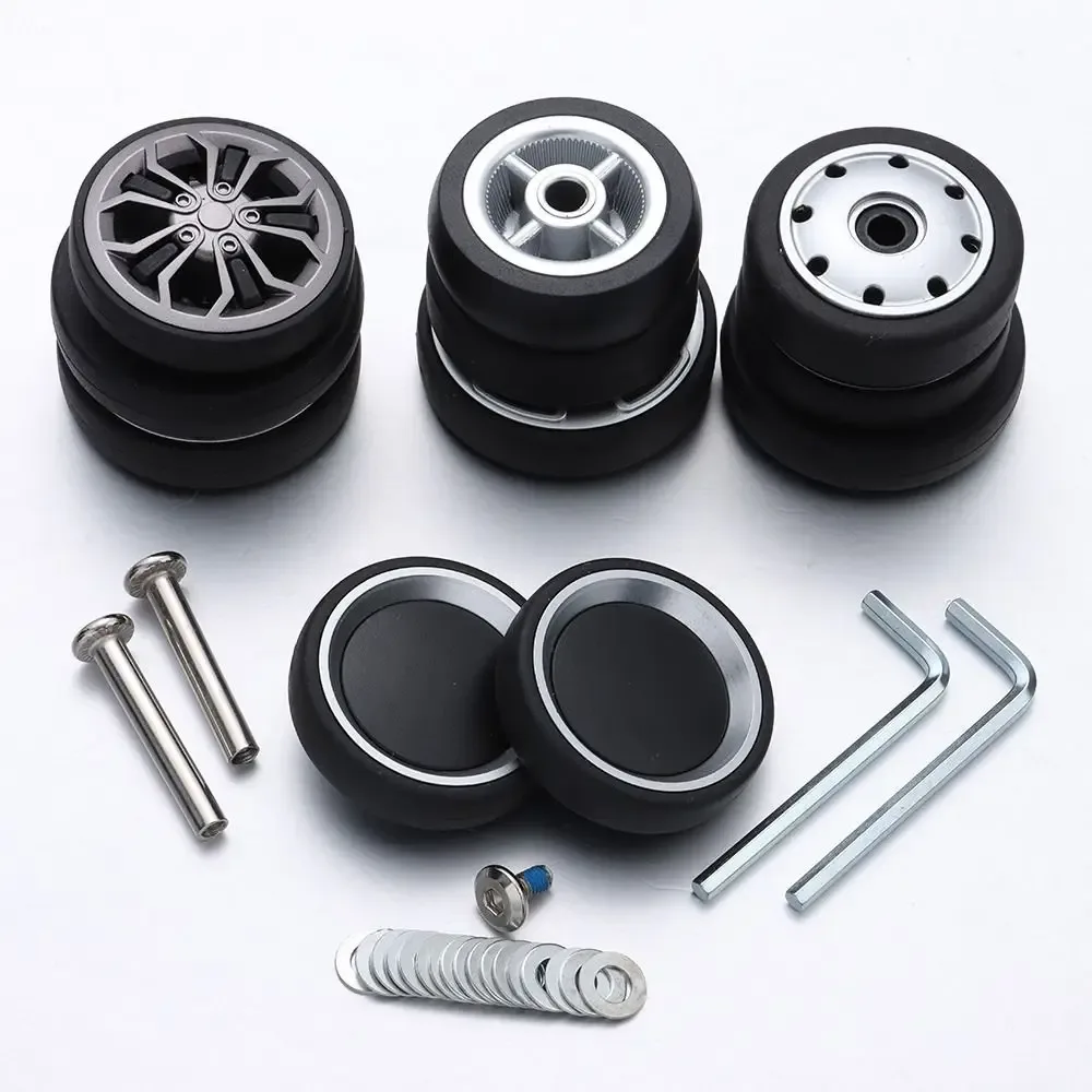 roues de remplacement avec vis pour valise de voyage, kit de réparation d'essieux, roulette silencieuse, bricolage, 2 pièces