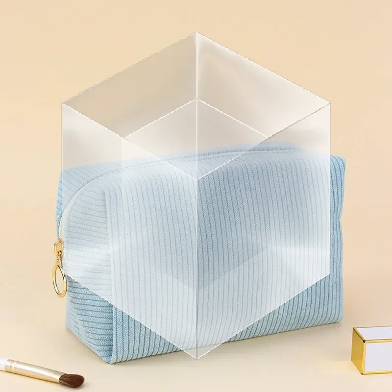 trousse de toilette de voyage en velours côtelé, organiseur de cosmétiques avec pochette pour serviettes hygiéniques, design mignon pour femmes