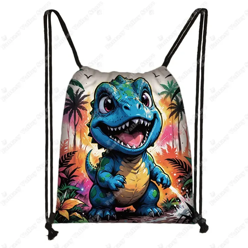 sac à dos de sport imprimé dinosaure pour adolescent, sac de jour, sac à dos, porte-chaussures, proximité, voyage, dessin animé, mignon, cadeau
