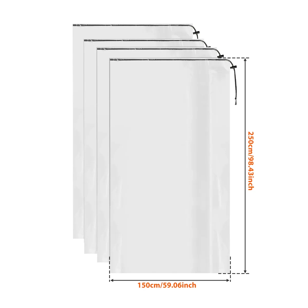 lot de 4 housses de protection transparentes pour valises avec cordon de serrage, sacs de rangement pour bagages, organiseurs de couvertures et de couettes, accessoires de voyage