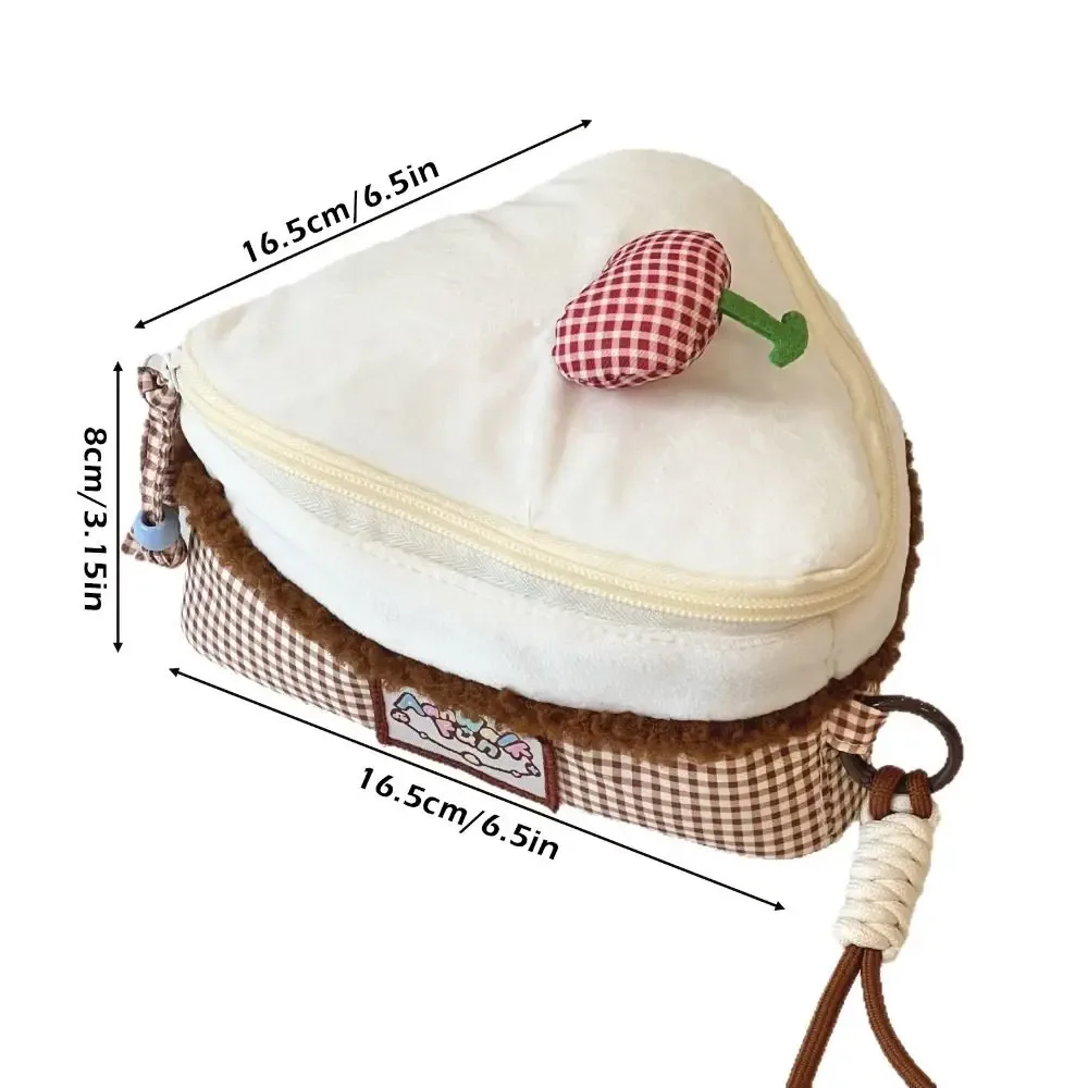 sac à maquillage kawaii cherry, grande capacité, forme triangulaire, pochette cosmétique, design à rabat, sac pour appareil photo, femme