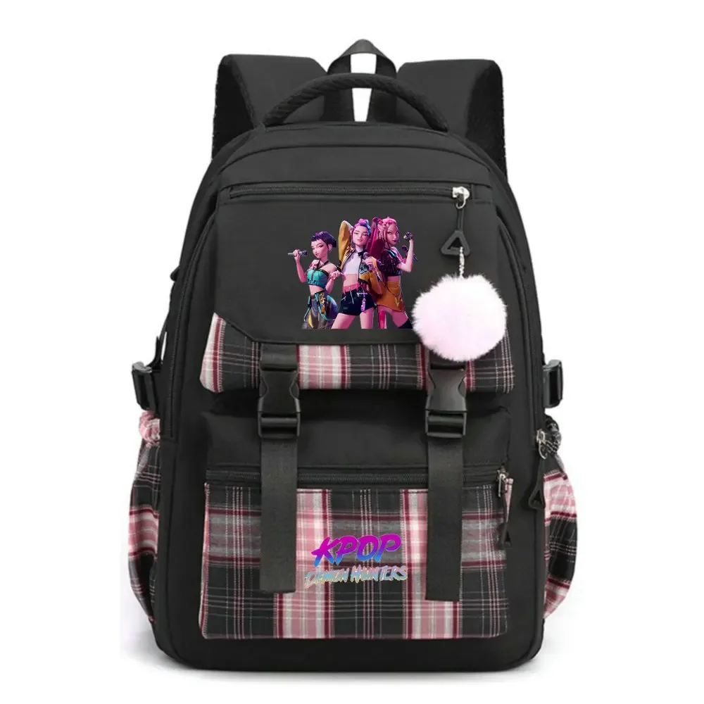 sacs à dos d'école kpop demon hunters, sacs d'école pour étudiants, sac à dos de voyage à la mode pour filles, sac à dos étanche avec fermeture éclair, sac à dos pour ordinateur portable