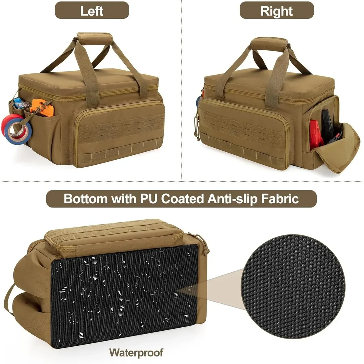 sacs de rangement d'outils robustes de 14 pouces, sacs à main de travail multifonctionnels pour mécanicien électricien charpentier constructeur plombier