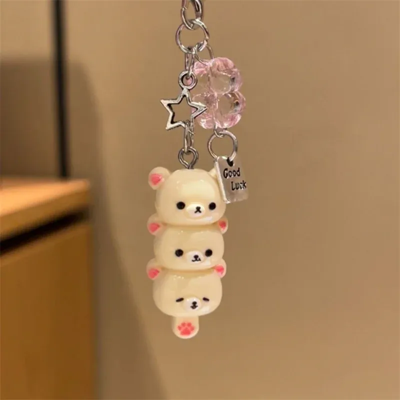 kawaii dessin animé ours mignon fille sac à dos pendentif porte-clés offres spéciales anime téléphone porte-clés iphone 17promax airpods ins corée nouveau y2k