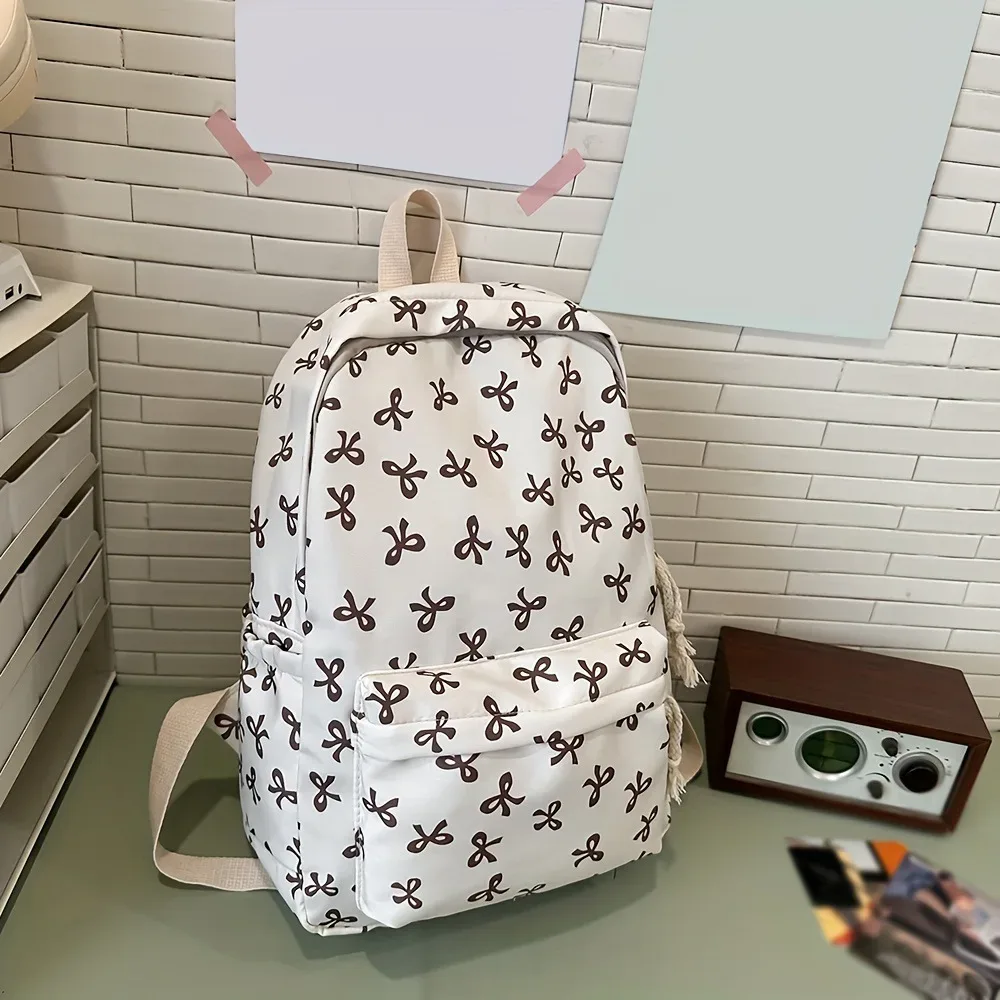 sac à dos décoratif avec nœud pour filles et femmes, léger, décontracté, pour les voyages, les trajets quotidiens, le sport, l'école, élégant, printemps-été