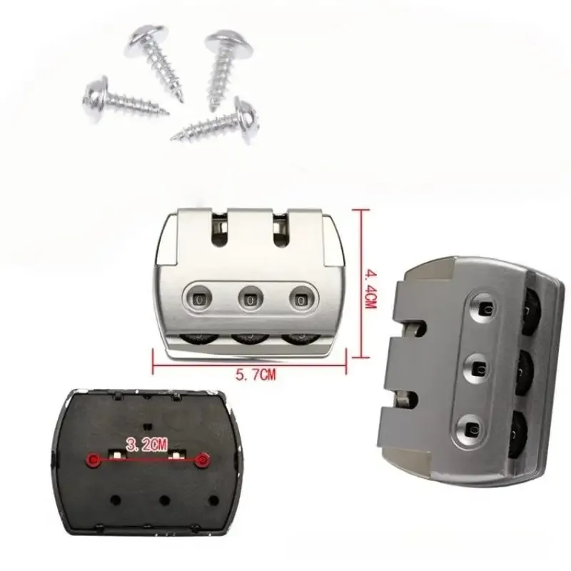 2 ensembles de serrures à 3 chiffres pour bagages, en alliage de zinc, avec apparence givrée en plastique, serrure de sécurité à code pour valise avec vis