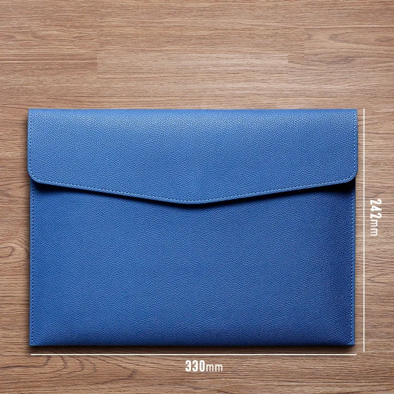classeur a4 en cuir pu, porte-documents, portefeuille étanche, enveloppe, étui, bouton magnétique, initiales personnalisées