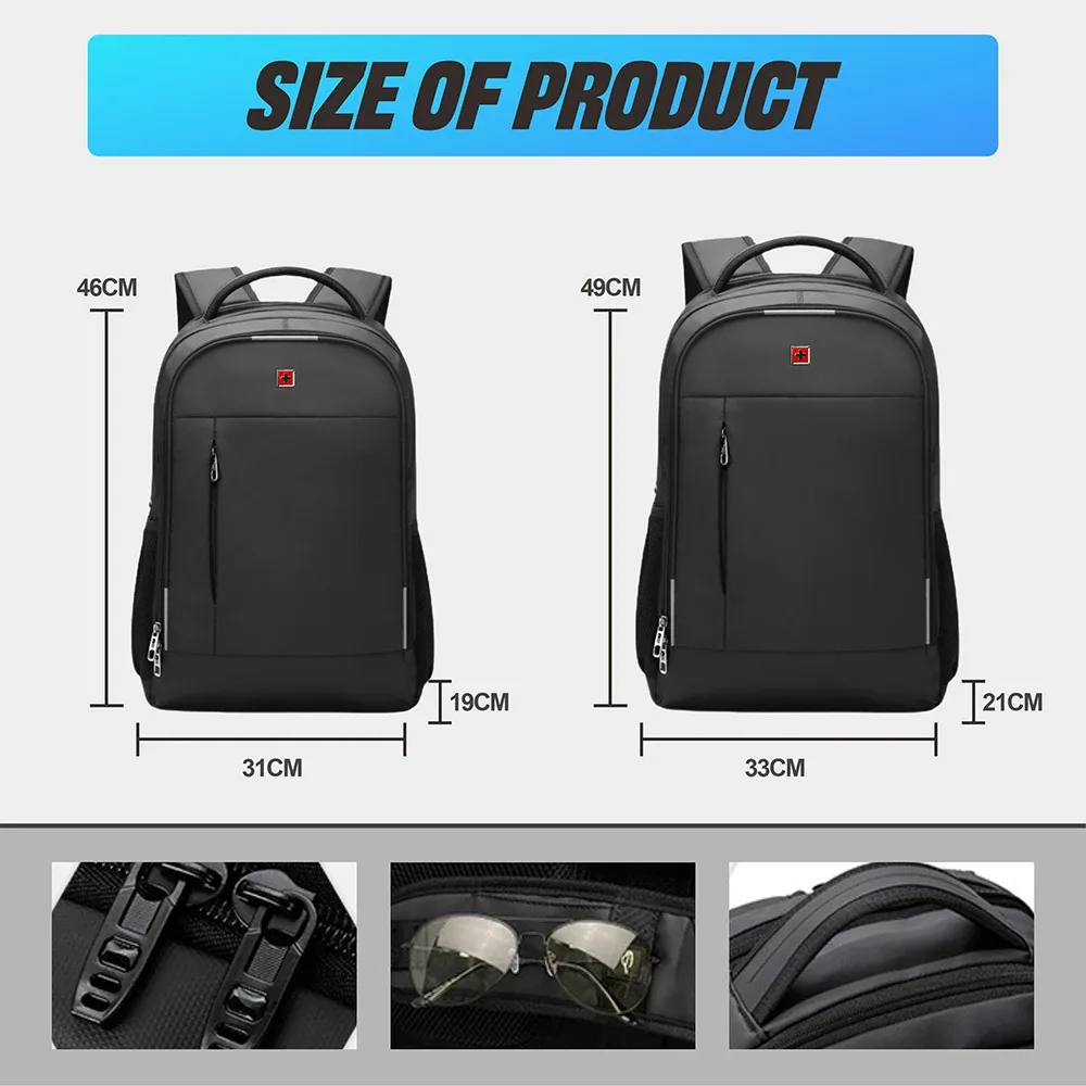 swiss hommes sac à dos pour ordinateur portable étanche anti-vol usb sac grande capacité mode école sac à dos voyage sac à dos sac à dos mochila