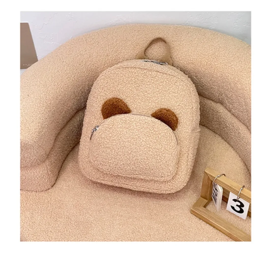 sac à dos ours en peluche pour femmes, sac de voyage doux, sac à dos mignon de dessin animé, sac cadeau pour enfants, sac à dos de loisirs à la mode avec oreilles d'ours