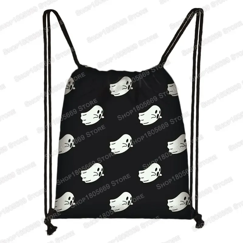 sac à dos gothique imprimé vampire bat ghost, sacs à cordon, sacs à bandoulière pour femmes et hommes, porte-chaussures de voyage