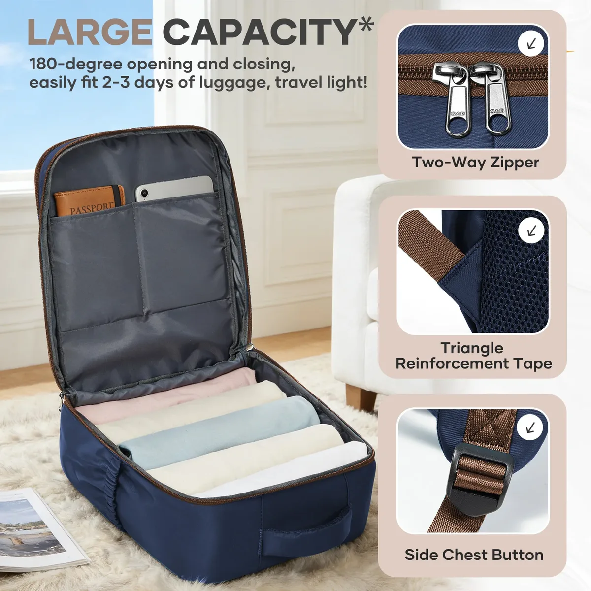 sac à dos ryanair 40x30x20, sac à dos de voyage en avion, bagage à main pour easyjet, wizz air, ita airways et volotea, sac pour ordinateur portable