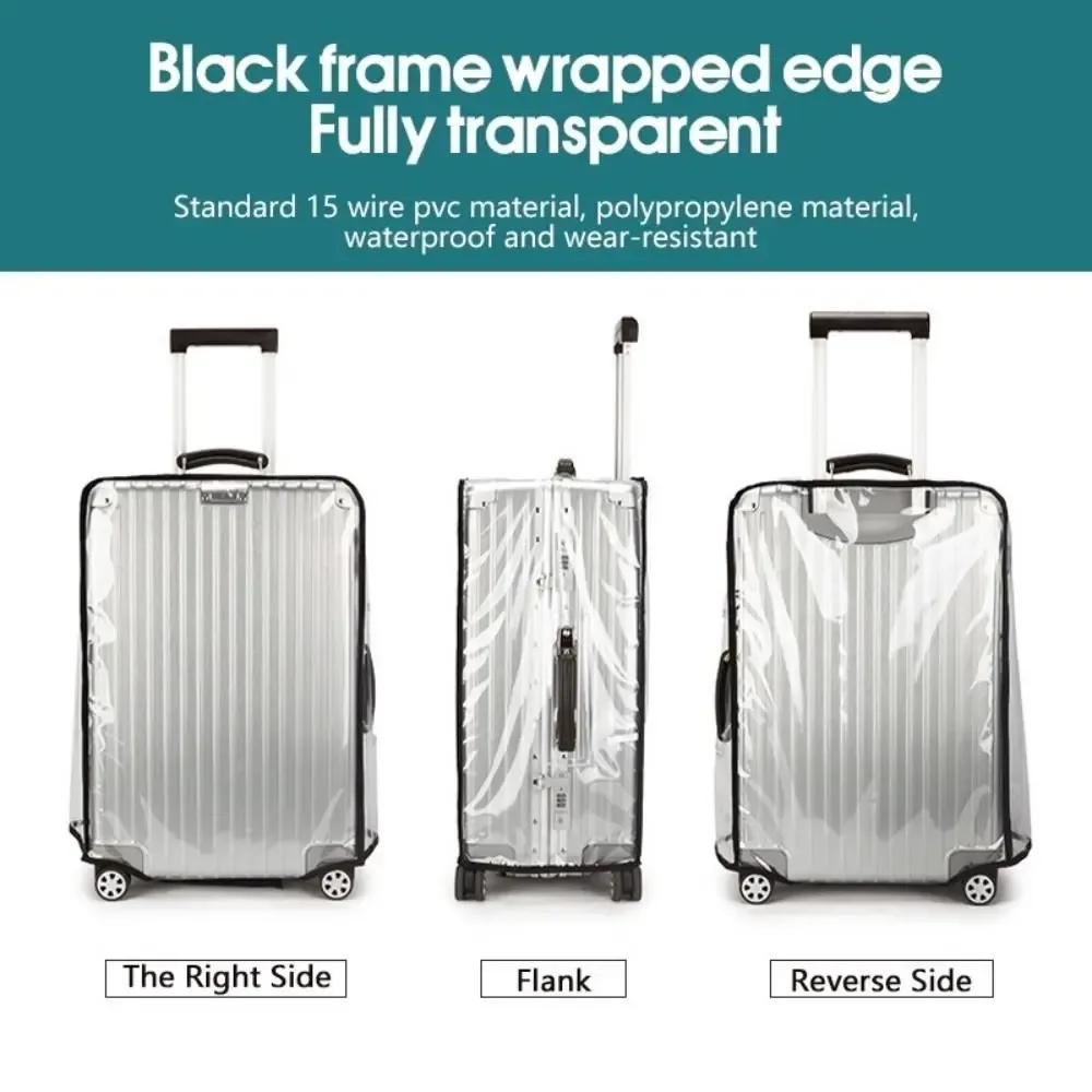 housse de protection transparente en pvc pour bagages de voyage de 16 à 28 pouces, housse de protection anti-poussière et imperméable pour valise
