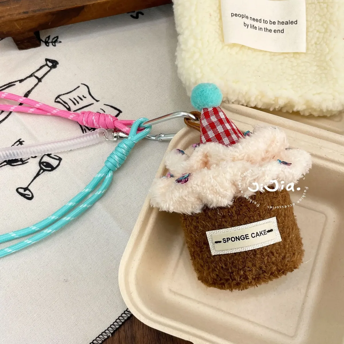 pendentif de sac en peluche mignon, personnalité créative, sac à dos, porte-clés, accessoire tissé à la main, décoration suspendue, cadeau de noël
