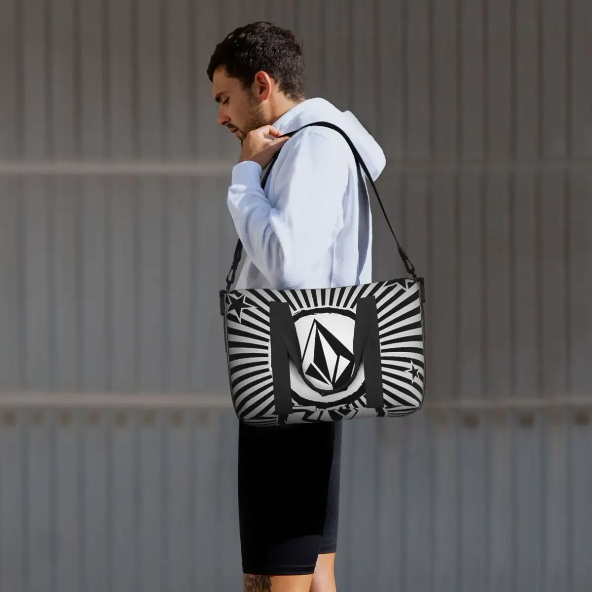 sac de voyage de plage avec logo v-volcom personnalisé, fourre-tout de grande capacité pour salle de sport, yoga, sac à bandoulière de shopping pour femmes