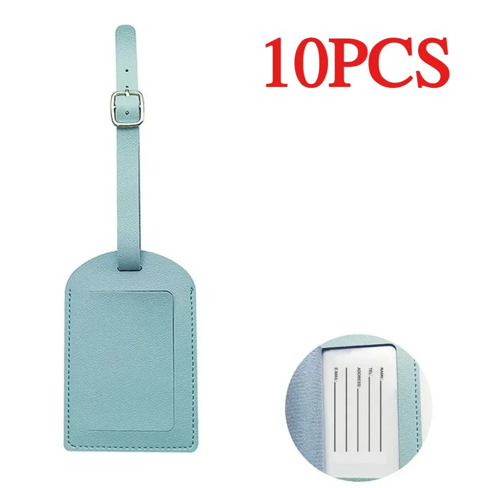 10 étiquettes de bagages en cuir pu lisse, multicolores, personnalisables avec nom, design créatif de carte d'embarquement d'avion, pour billets d'embarquement, cadeaux