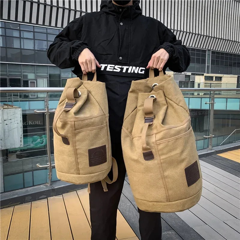 Sport grande capacité voyage sacs à dos mâle bagages toile seau sac à bandoulière homme randonnée sacs de sport hommes sac à dos en plein air