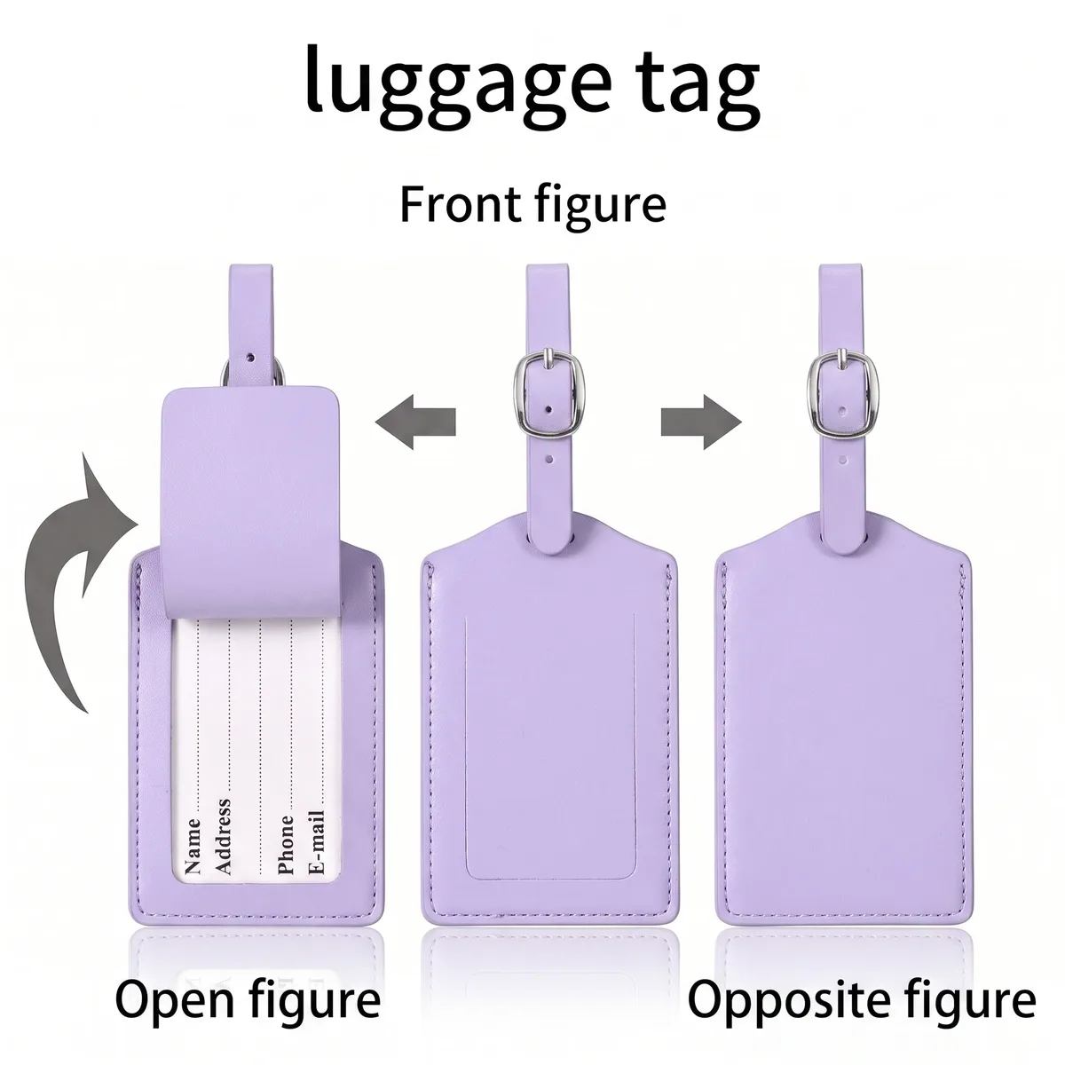 étiquettes de bagage en cuir pu, 3/5/8/10 pièces, avec boucle métallique réglable, anti-perte, étiquette d'identification de valise, étiquettes de bagage de voyage colorées