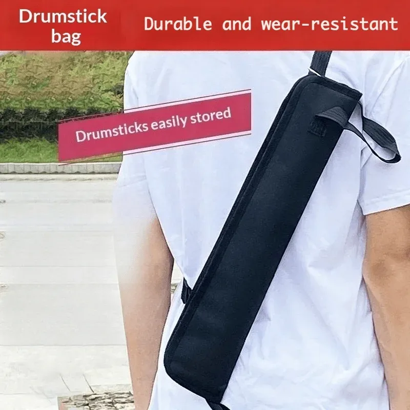 sac de rangement portable pour baguettes de batterie en tissu oxford, avec sangle d'épaule réglable, léger et facile à transporter pour les instruments de percussion