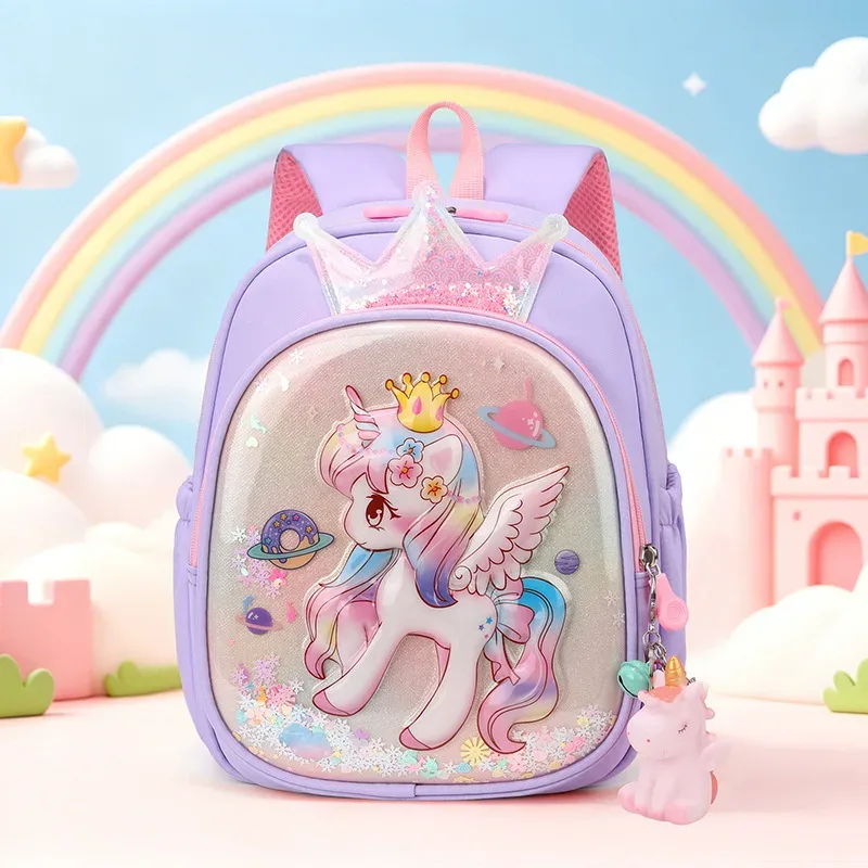 sac à dos licorne rose de dessin animé pour filles de 3 à 6 ans, léger, pour la maternelle, princesse, sirène, sac d'école, sac de voyage, sacs à dos mignons