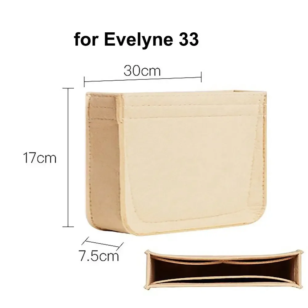 organisateur de sac multi-poches pour evelyne 16/29/33, sac intérieur, sac de rangement, sac à main en feutre, sac d'insertion, sac de doublure de sac à main