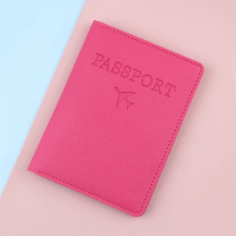 housse de passeport en cuir pu pour femmes et hommes, noir/rouge/rose/violet/bleu/marron/blanc/gris/jaune, étui de passeport pour hommes et femmes