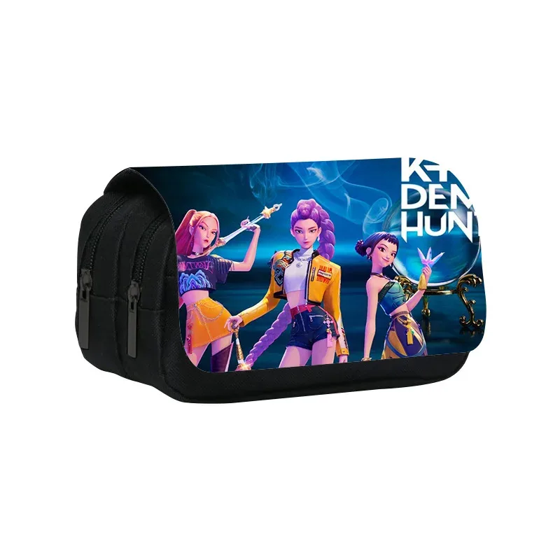 étui à crayons multi-compartiments pour enfants, motif dessin animé kpop demon hunters, léger, trousse à crayons pour enfants, boîte à crayons pour enfants