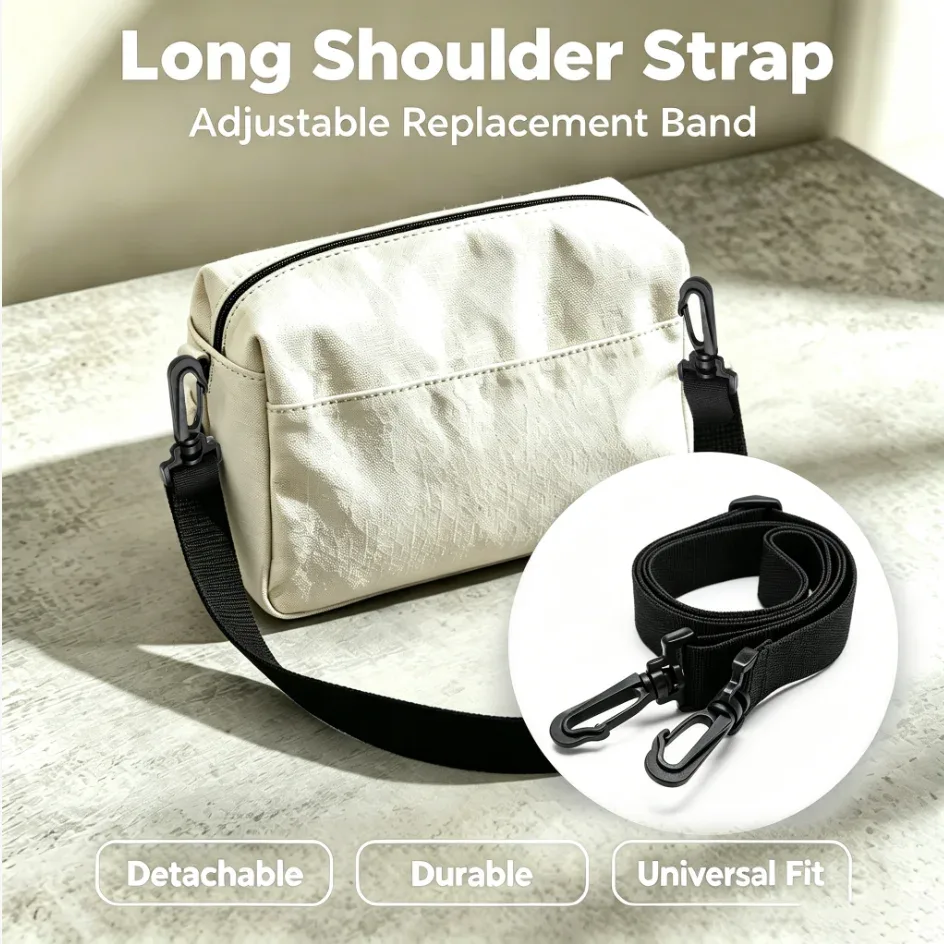 accessoires de sac à bretelles longues noires, ceintures réglables, sac à dos d'épaule de remplacement, bande détachable, utilisation chronologique fréquente, sécurité