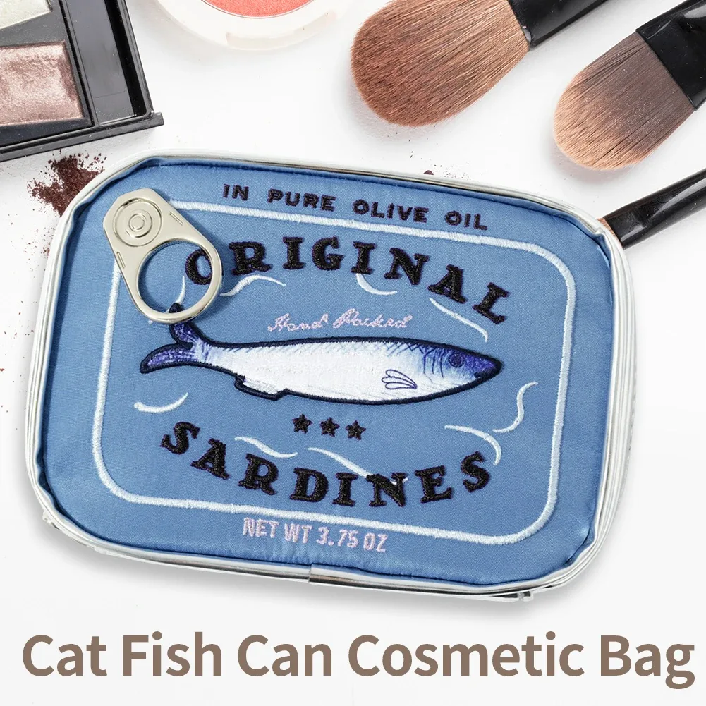 sac de rangement de style sardines en conserve, sac de voyage de bain mignon, créatif, portable, mode, fermeture éclair, multifonction, doux, week-end, vacances