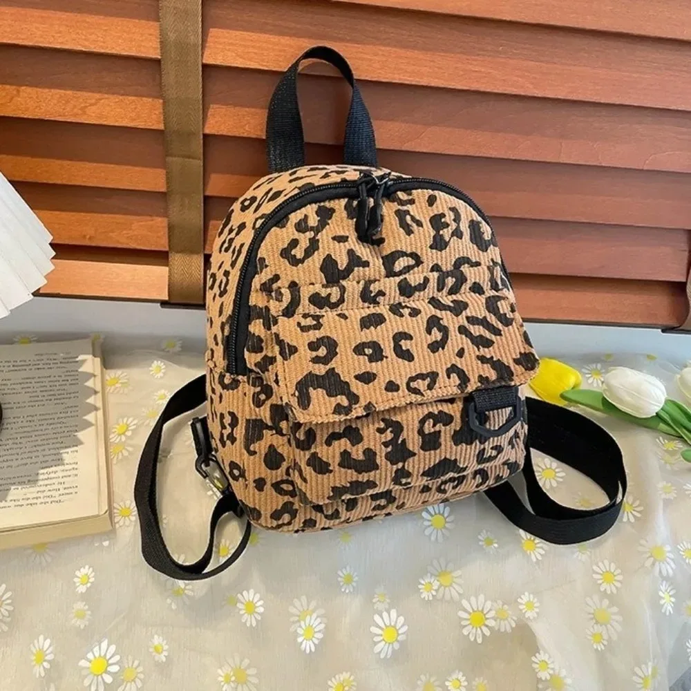 sac à bandoulière décontracté de grande capacité, imprimé léopard, mini sac à dos résistant à l'usure, sac carré léger