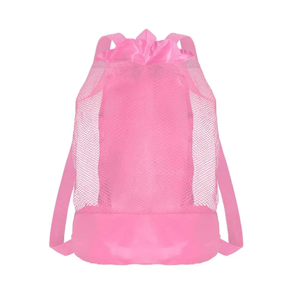 grand sac de plage en filet pour enfants, sac à dos pliable pour jouets de sable, sacs de rangement pour piscine, sac fourre-tout de voyage en filet à double bretelles