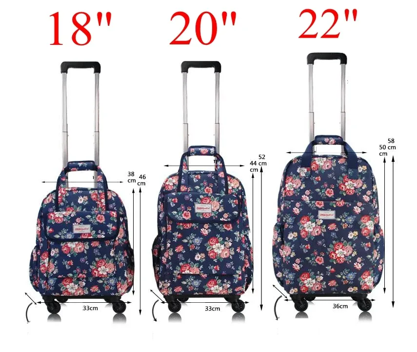 bagage à main pour femmes, sac à roulettes oxford, sac à dos roulant, sac à roulettes de voyage, sac à bagages de voyage, sacs à dos à roulettes